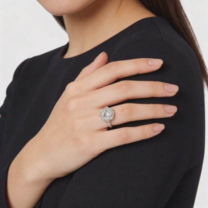 Royal Cushion Halo Diamond Ring