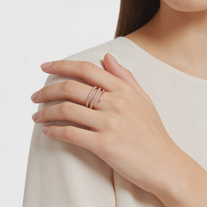 Rose Spiral Diamond Ring