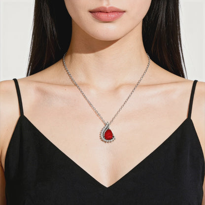 Scarlet Teardrop Elegance Pendant