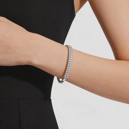Elegant diamond tennis bangle bracelet