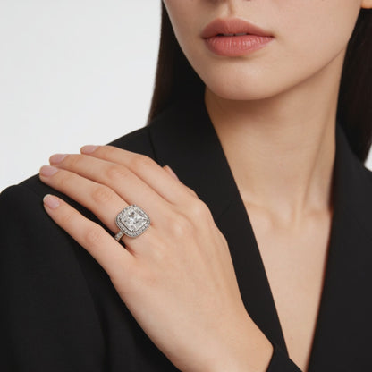 Classic Cushion Cut Halo Ring