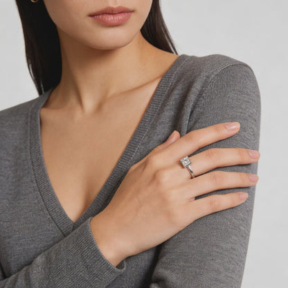 Prism Square Solitaire Ring