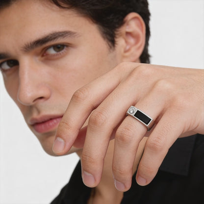 Midnight Bar Diamond Ring