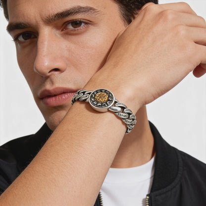 Heritage Coin Engraved Chain Bracelet