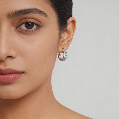 Celeste Sparkle Hoop Studs