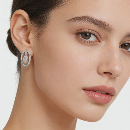Oval Aura Diamond Studs