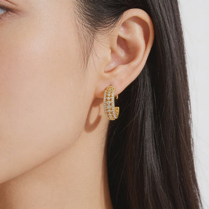 Golden Luxe Diamond Hoops