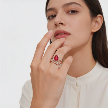 Royal Ruby Teardrop Ring