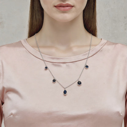 Sapphire Drop Symphony Necklace