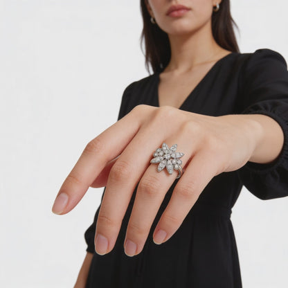 Starlit Blossom Diamond Ring