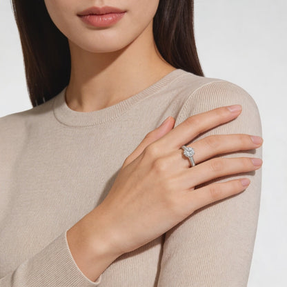 Elegant solitaire engagement ring