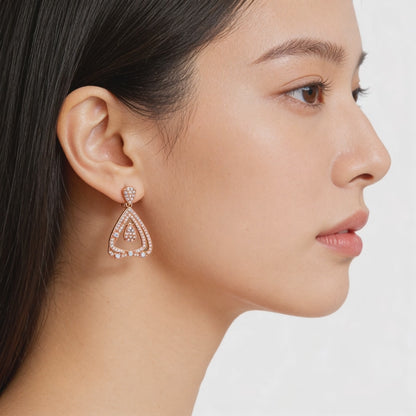 Rosé Teardrop Cascade Earrings