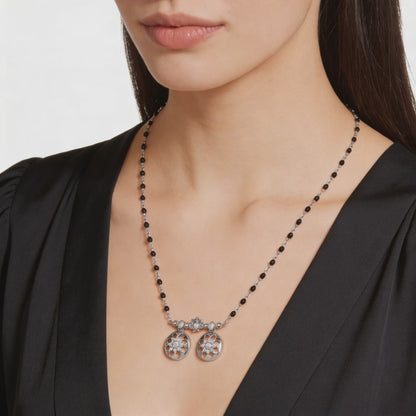 Twin Bloom Diamond Mangalsutra Pendant