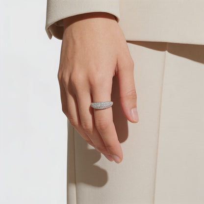 Luminous Pavé Curve Ring