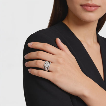 Radiant Halo Layered Ring