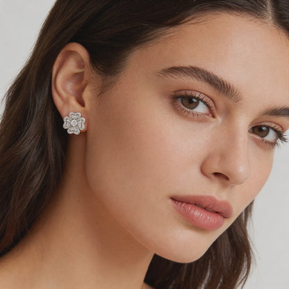 Snow Blossom Diamond Studs