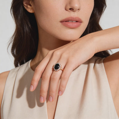 Midnight Halo Elegance Ring