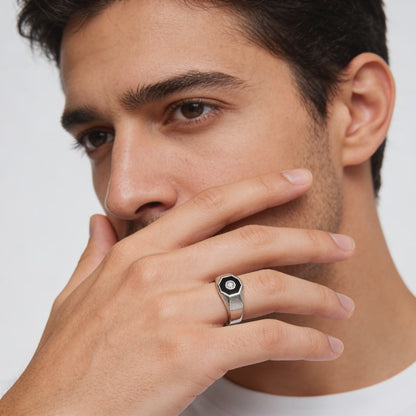 Hexa Noir Diamond Ring