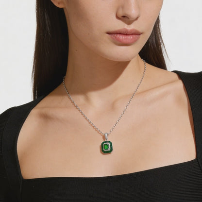 Emerald Glow Halo Pendant