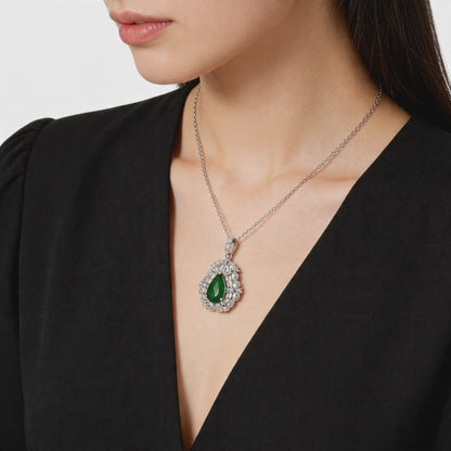 Emerald Royale Halo Pendant