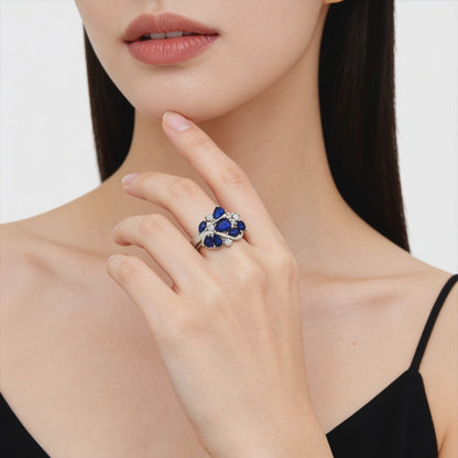 Royal Sapphire Floral Ring