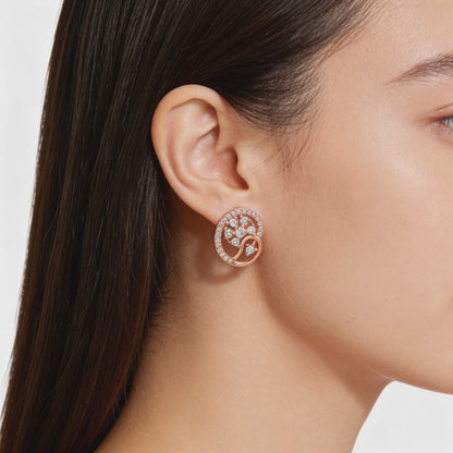 Rosé Bloom Diamond Studs