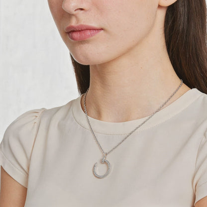 Crescent Spark Diamond Pendant
