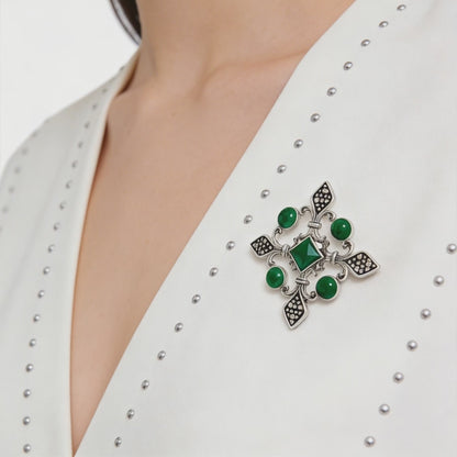 Emerald Noir Heritage Brooch