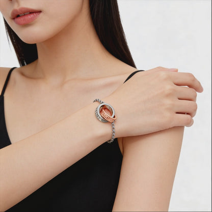Dual Tone Interlocking Ring Bracelet