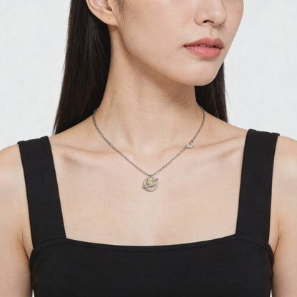 Swan Elegance Diamond Pendant Necklace
