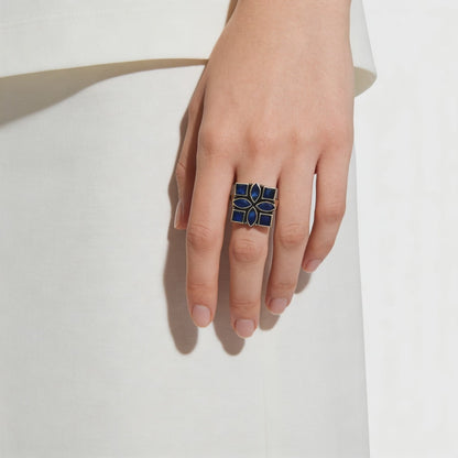 Midnight Sapphire Mosaic Ring