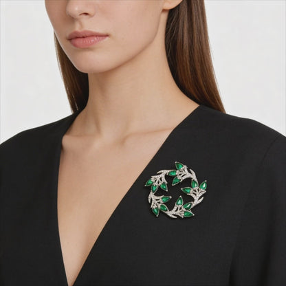 Emerald Vine Bloom Brooch