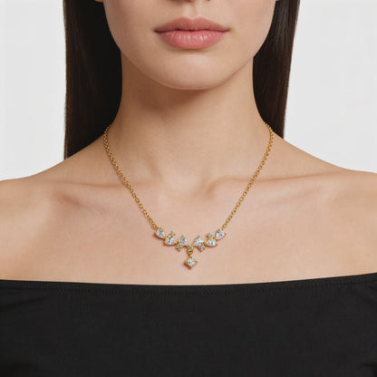 Grace Drop Diamond Arc Necklace