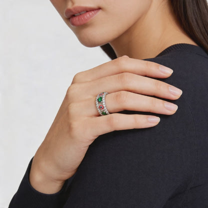 Evil Eye Emerald Charm Band