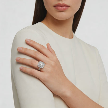 Radiant Crown Halo Ring