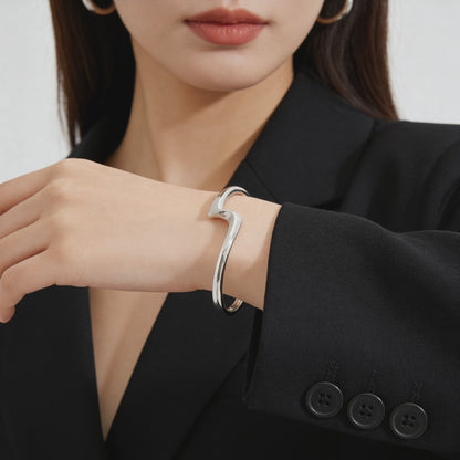 Wave Curve Open Cuff Bracelet