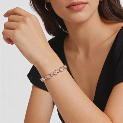 Blush Heart Sparkle Tennis Bracelet