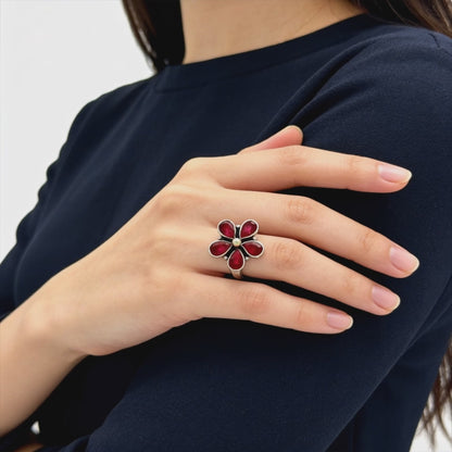 Royal Ruby Bloom Ring