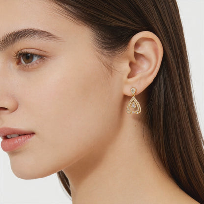 Golden Teardrop Radiance Earrings