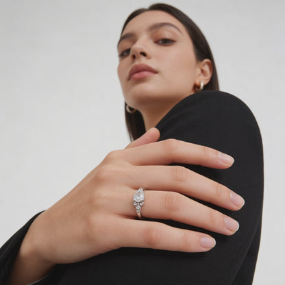 Ethereal Dewdrop Diamond Ring