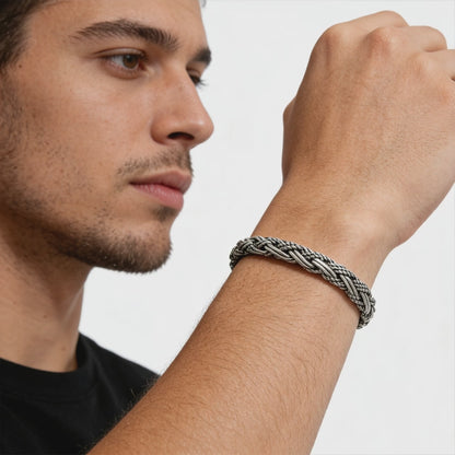 Royal Weave Oxidized Bracelet