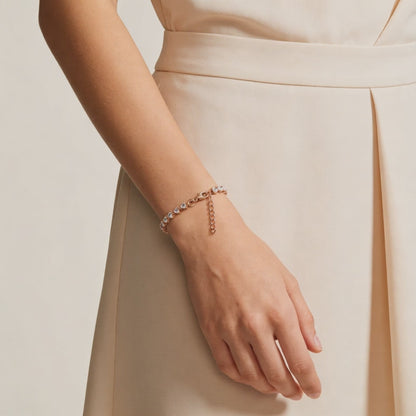 Elegant rose silver tennis bracelet