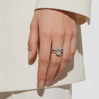 Twin Spark Wrap Diamond Ring