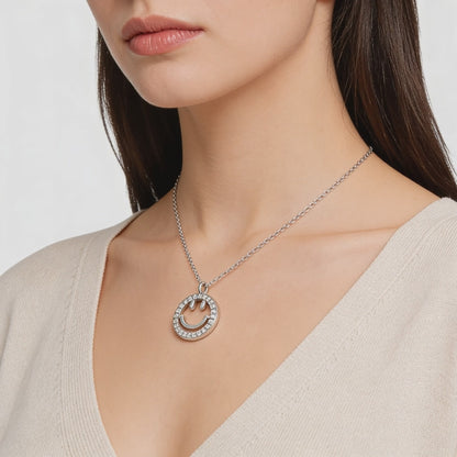 Joy Sparkle Smiley Diamond Pendant Necklace