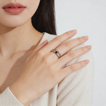 Midnight Clover Spectrum Ring