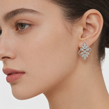 Floral Radiance Frame Earrings