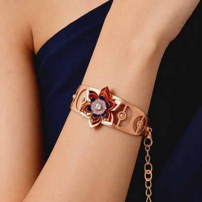 rose gold floral bracelet