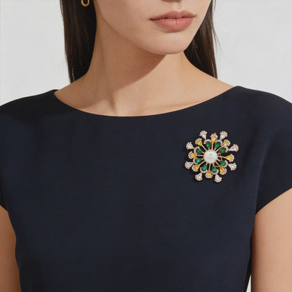 Radiant Pearl Bloom Brooch