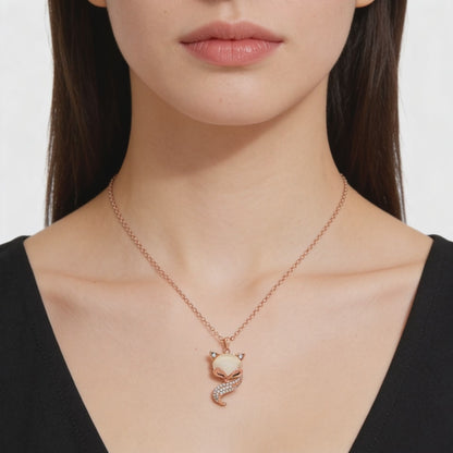Charming Fox Sparkle Pendant Necklace