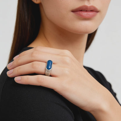 Azure Wave Statement Ring